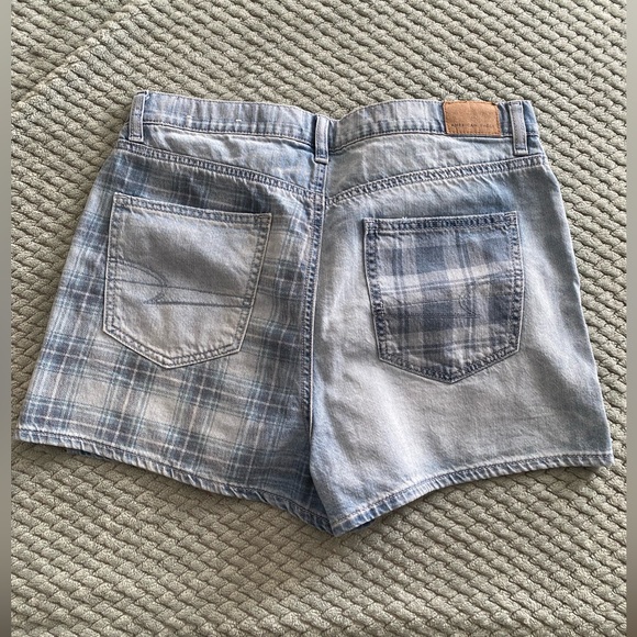 Women’s AEO NWOT Plaid Colorblock Highest Rise Mom Short - Picture 4 of 4
